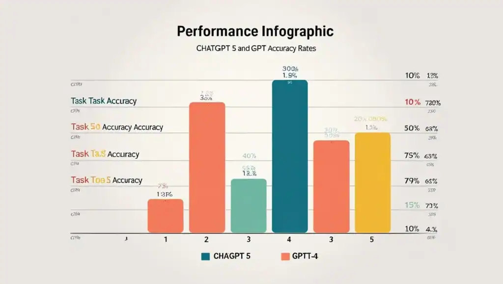 ChatGPT 5 vs GPT-4 accuracy rates across different task categories