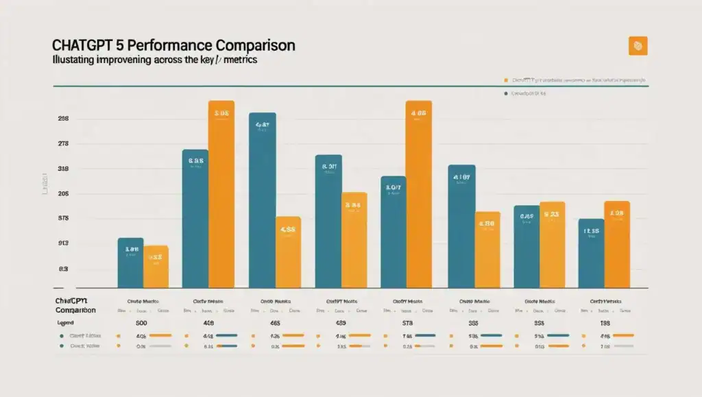 Performance comparison chart showing ChatGPT 5 improvements across different metrics